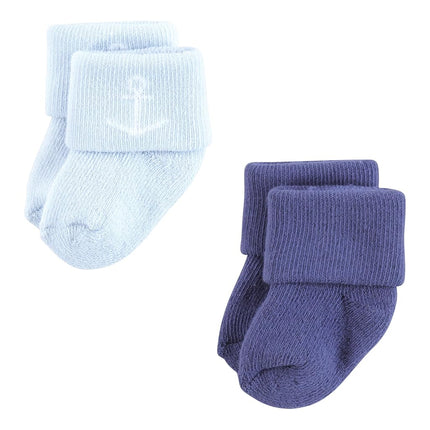 Hudson Baby Unisex Baby Cotton Rich Newborn and Terry Socks, Gray Whale, 6-12 Months, Gray Whale, 6-12 Months