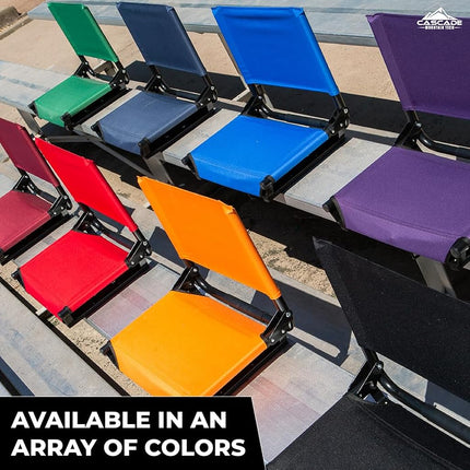 Cascade Mountain Tech Portable Folding Stadium Seat with Comfortable Backrest for Bleacher or Benches, Regular - Red