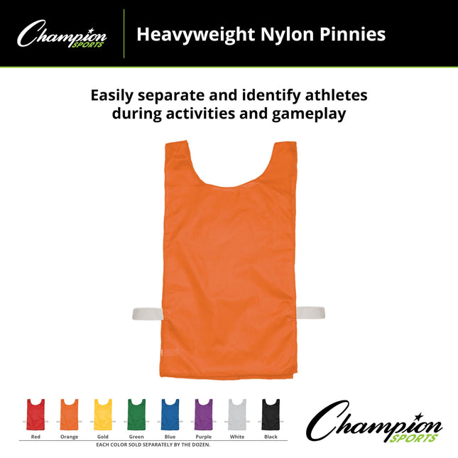Champion Sports NP1OR Sport Heavyweight Pinnie, Orange, Youth Size