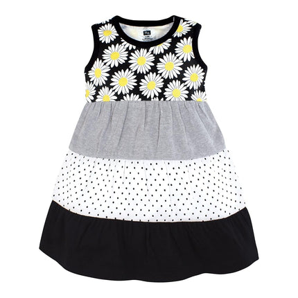 Hudson Baby Baby Girls' Cotton Dresses, Black Daisy, 7 Years
