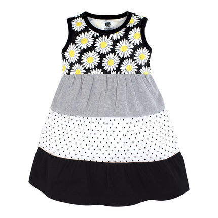 Hudson Baby Baby Girls' Cotton Dresses, Black Daisy, 5T