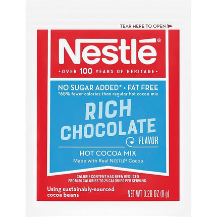 NES61411 - Nestle No-Sugar-Added Hot Cocoa Mix Envelopes 30 pack/0.28 oz each/net wt 8.46 oz