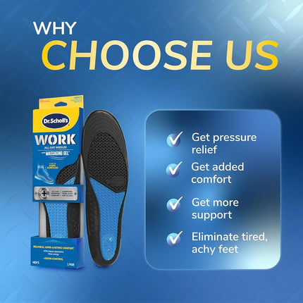Dr. Scholl's Comfort and Energy Work Insoles for Men, 1 Pair, Size 8-14