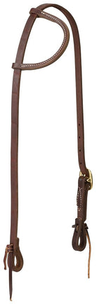 Weaver Leather Working Tack Sliding Ear Brass Single Buckle Headstall 10-0721, Oiled Canyon Rose, 5/8"