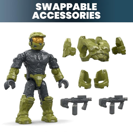 Set de construcción de figuras de acción Halo de MEGA, paquete de personajes con 339 piezas, articulación poseable, 5 cm de alto, coleccionable para niños o adultos, HXL07