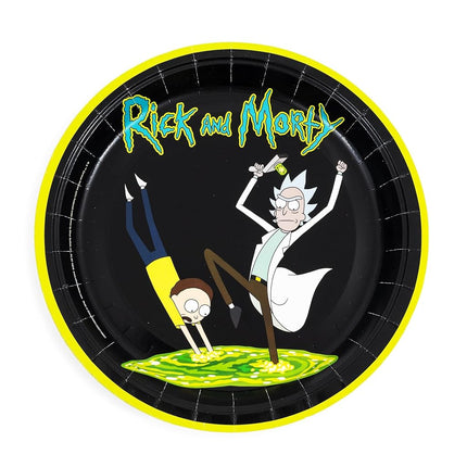 Silver Buffalo Rick and Morty in The Portal 60 Pack Partyware Disposable Paper Plates, Napkins, and Cups