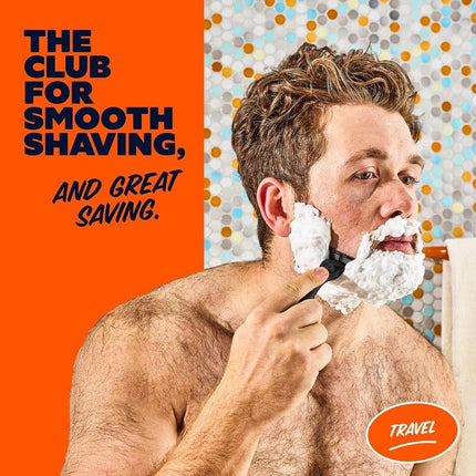 Dollar Shave Club | Kit de afeitado de viaje | 4 cartuchos de recambio Swift Rinse, 1 mango, 1 tapa para maquinilla