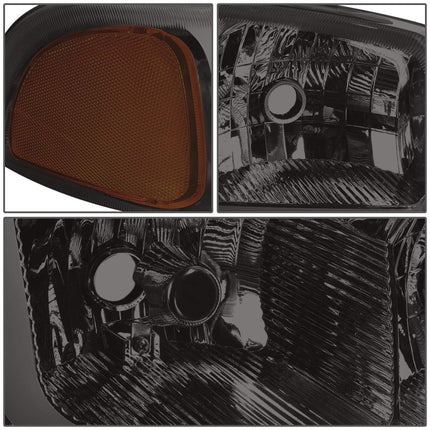 DNA Motoring Ahumado ámbar HL-LB-SIERRA99-SM-AM Faros LED DRL de 4 piezas + luces de parachoques [99-07 GMC Sierra/Yukon]