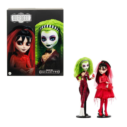 Monster High SKULLECTOR Beetlejuice Beetlejuice Doll 2 Pack Betelgeuse and Lydia Deetz Collectible Figures with Accessories and Display Packaging HYV96
