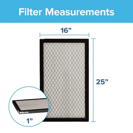 Filtrete Filtro de aire de 16 x 25 x 1, MPR 2800, MERV 14, Reducción de partículas ultrafinas para una vida saludable, filtros de aire plisados de 1 pulgada para 3 meses, 2 filtros