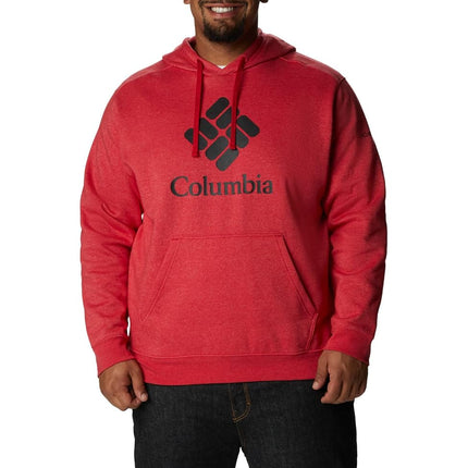 Columbia Sudadera con capucha Trek para hombre, color rojo Mountain Red Heather/CSC Stacked Logo, talla pequeña