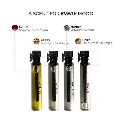 Orb Oils Fragrance Oil Reveal Pack Including 4 Different Fragrances | Gender-Free, Alcohol-Free & Skin-Friendly with 8-Hour Wear | Multi-Use Body & Home Fragrance Suitable for Sensitive Skin & Made in Australia (4 x 2 ML Vials)