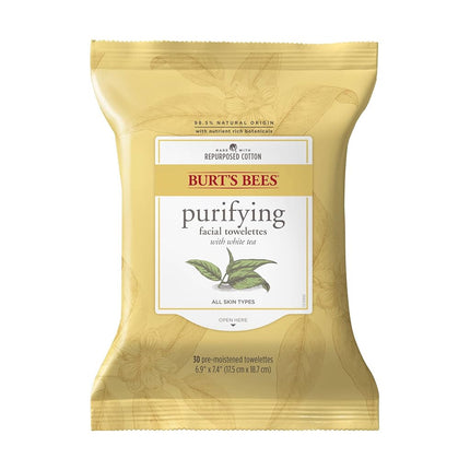 Burt's Bees Facial Cleansing Towelettes with White Tea Extract - 30 Towelettes