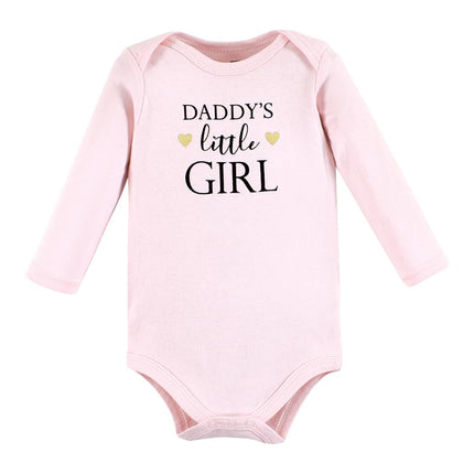 Hudson Baby Bodysuits de manga larga de algodón unisex para bebé, paquete de 5 unidades de "Girl Daddy", prematuro