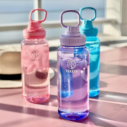Takeya Tritan Sport Water Bottle with Spout Lid - BPA-Free & Dishwasher-Safe Water Bottle - Reusable Bottle with Lid Handle - Simple Leak-Proof Water Bottle - 32 oz, Breezy Blue