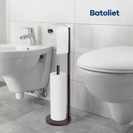Toilet Paper Holder Stand,Toilet Paper Holder Free Standing,Bronze Toilet Paper Roll Holder for 4 Rolls,Toilet Paper Stand