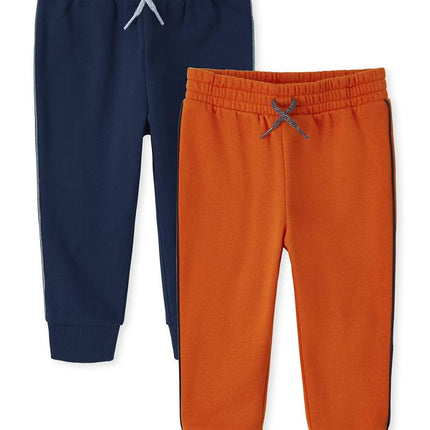 The Children's Place Pantalons de jogging molletonnés pour bébés garçons et tout-petants, lot de 2, Sunstone/Tidal, 12-18 mois
