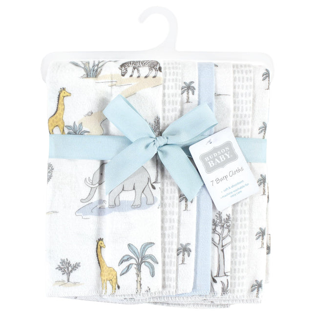 Hudson Baby Toallitas de tela de franela de algodón unisex para bebé, paquete de 7, safari mundial de niño, talla única