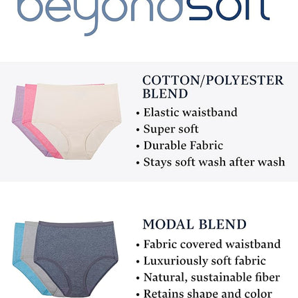 Fruit of the Loom Women's Underwear Beyondsoft Panties (Regular & Plus Size), Bikini - Modal - 6 Pack, 6