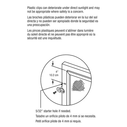 Prime-Line PL 7906 Clips de pantalla a ras con tornillos, Plástico, Negro (Paquete de 12)