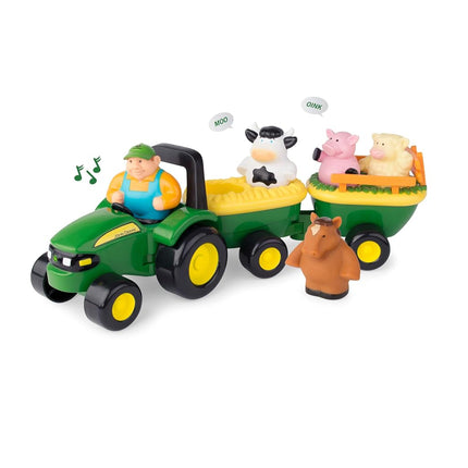 TOMY 34908VBAZ John Deere Variety Animal Sounds Hayride Preschool Toy, Green, One Size