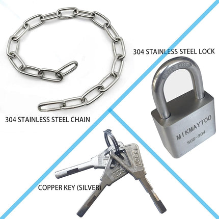 Bike Chain Lock, 304 Stainless Steel Materials. No Rust, Corrosion Resistance, Premium Case-Hardened Security Chain Lock for Motorcycles, Bike, Generator, Gates,Outdoor (40 INCH Chain Lock)