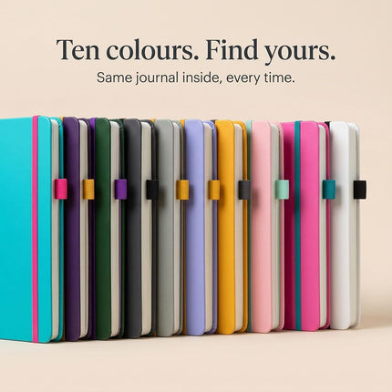B5 Bullet Dotted Journal Notebook by STM | Thick Bleedproof 120gsm Paper, 215 Pages | Lay Flat Vegan Leather Hardcover | 2 Bookmarks, Printed Page numbers | Black Pen | 7 x 10 in | Pastel Pink