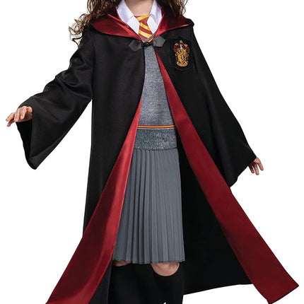 DISGUISE 107589L Hermione Granger para niñas, disfraz de lujo oficial de Harry Potter Wizarding World, negro y rojo, pequeño (4-6x)