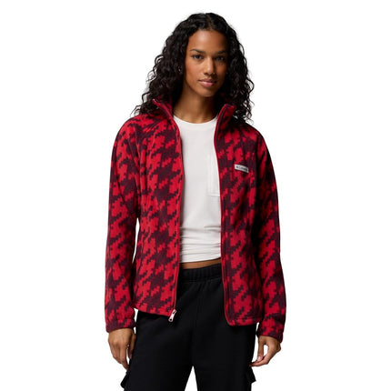Columbia womens Benton Springs Printed Full Zip, Mountain Red/Twills, M