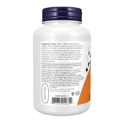NOW L-Arginine 1000 mg, 120 Tablets