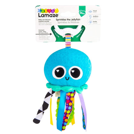 LAMAZE L27194 Mini Clip & Go Sprinkles The Jellyfish, Clip on Pram and Pushchair Newborn, Sensory Toy for Babies Boys and Girls from 0-6 Months