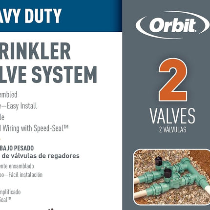Orbit WaterMaster Preassembled Manifold with Easy Wire 2 valves Single green