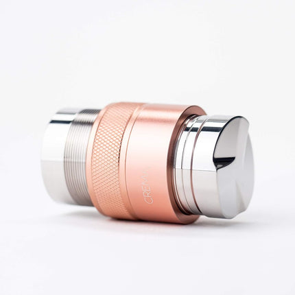 CREMA Coffee Products 39.25mm Hand Tamper & Coffee Distributor for Flair | Compatible w/Classic, Signature, & Neo | Double-Sided, Adjustable Depth Tool | 304 Stainless Steel | Rose Gold