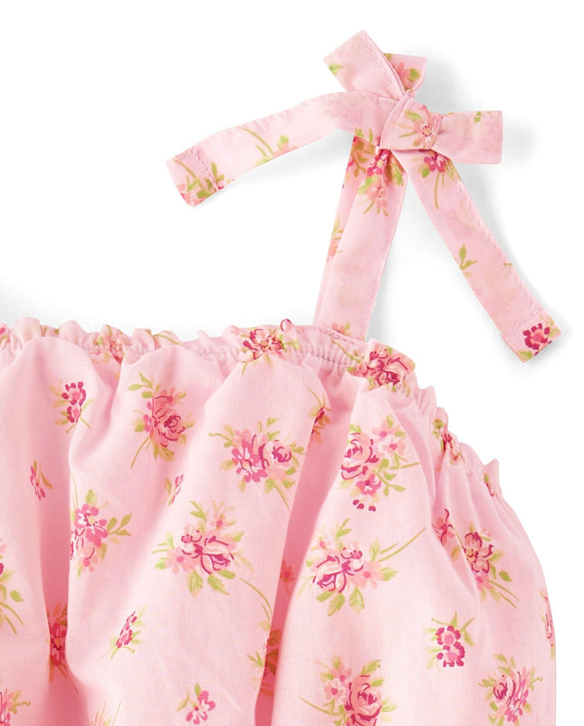 Robes étagées sans manches décontractées The Children's Place pour filles, motif floral rose, T-Très grand