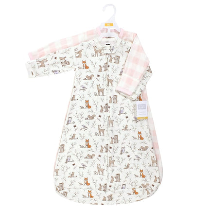 Gigoteuse portable en coton à manches longues Hudson Baby, sac de couchage, couverture, motif Forêt enchantée, 18-24 mois