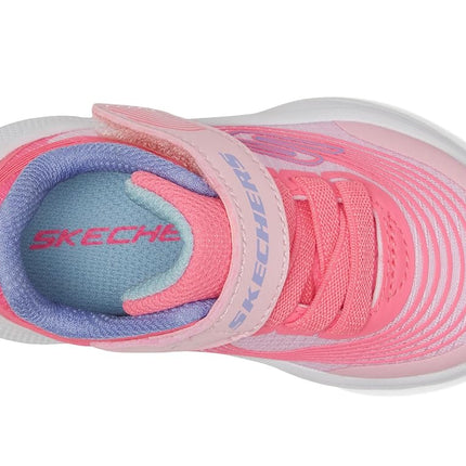 Skechers Girls' Microspec Advance Trainer, Pink, 6 UK Toddler