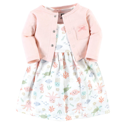 Hudson Baby Baby Girls' Cotton Dress and Cardigan 