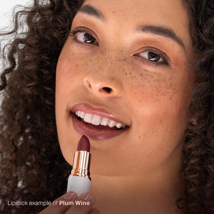Mineral Fusion Long-Lasting Lipstick, Vivid & Smudge-Free Lip Color with Avocado Oil, Cocoa Seed Butter, Free of FD&C Dyes, Paraben and Gluten, Plum Wine
