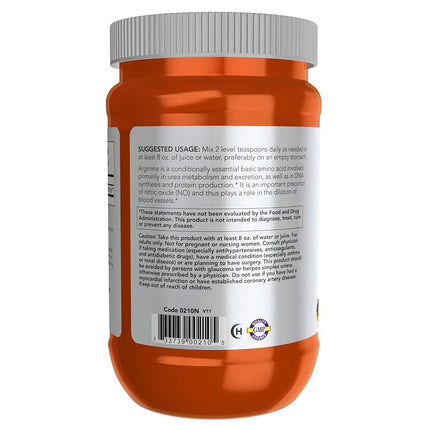 NOW Sports L-Arginine Powder, 1-Pound
