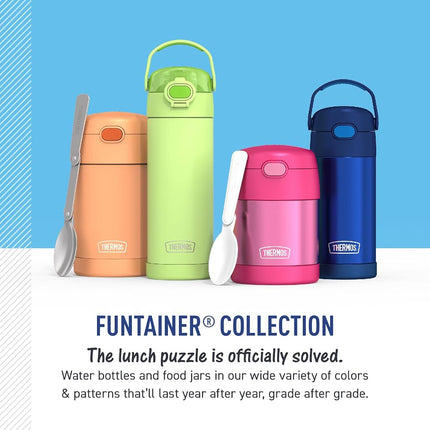 Thermos FUNTAINER Water Bottle with Straw - 12 Ounce - Kids Stainless Steel Vacuum Insulated Water Bottle with Lid, Sonic The Hedgehog