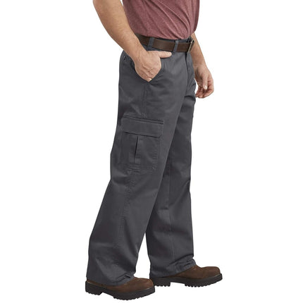 Dickies Men's Loose Fit Cargo Work Pant, Charcoal, 32x32