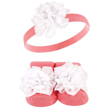 Coffret cadeau bandeau et chaussettes Hudson Baby pour bébés filles, Flamingo, lot de 10 (10 unités)