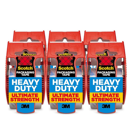 Scotch Heavy Duty Shipping Packaging Tape, 1.88 in x 22.2 Yards, 1.5 in Core | Packing, Shipping & Moving, Clear - Dispenser with 6 Rolls