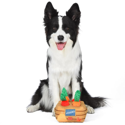 Fisher-Price for Pets Veggie Treat Puzzle Dog Toy, Burrow Style Toys with Removable Mini Plushes, Use as a Treat Dispenser, Developmental Toys for Dogs