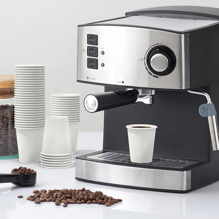 Dealusy 100 Count Coffee Cups 8 oz, Leak-Free Food Safe Paper Cups 8 oz, Hot Cups, Disposable Hot Coffee Cups 8oz