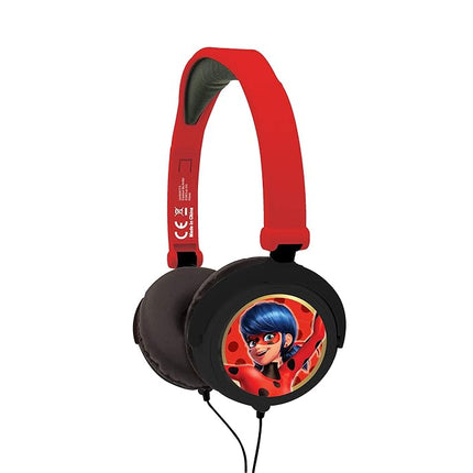 Lexibook, Miraculous Ladybug Tikki Stereo Headphones, Safe Volume, Foldable and Adjustable, Red, HP015MI