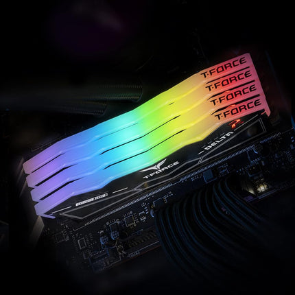 TEAMGROUP T-Force Delta RGB DDR5 32GB (2x16GB) 6400MHz (PC5-51200) CL40 for Z690 Desktop Computer - FF3D532G6400HC40BDC01