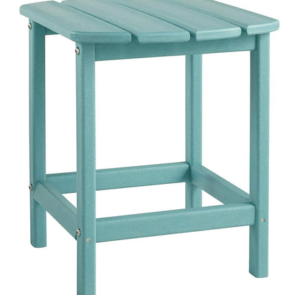 Ashley Furniture Signature Design - Sundown Treasure Outdoor End Table - Hard Plastic - Slat Top - Turquoise