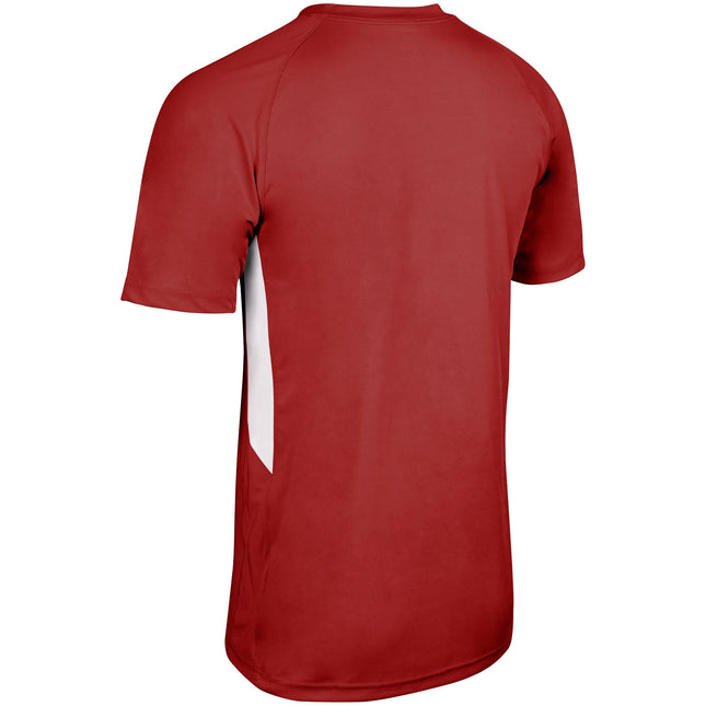 CHAMPRO Maillot de baseball à carreaux BS36WSCWM pour femme, écarlate, blanc, taille M