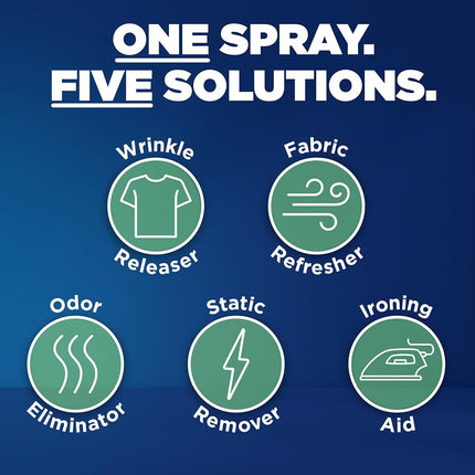 Downy Wrinkle Release Spray Plus, Static Remover, Odor Eliminator, Steamer for Clothes Accessory, Fabric Refresher and Ironing Aid, Light Fresh Scent, 3 Fluid Ounce (Pack Of 12 Travel Bottles)